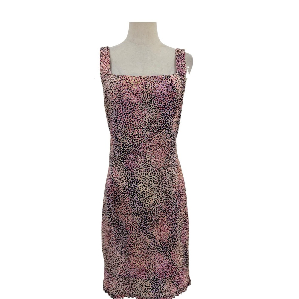 Vtg 90s Nanette‎ Lepore Floral Sleeveless Dress Mini Sz 12 Coquette Cottage